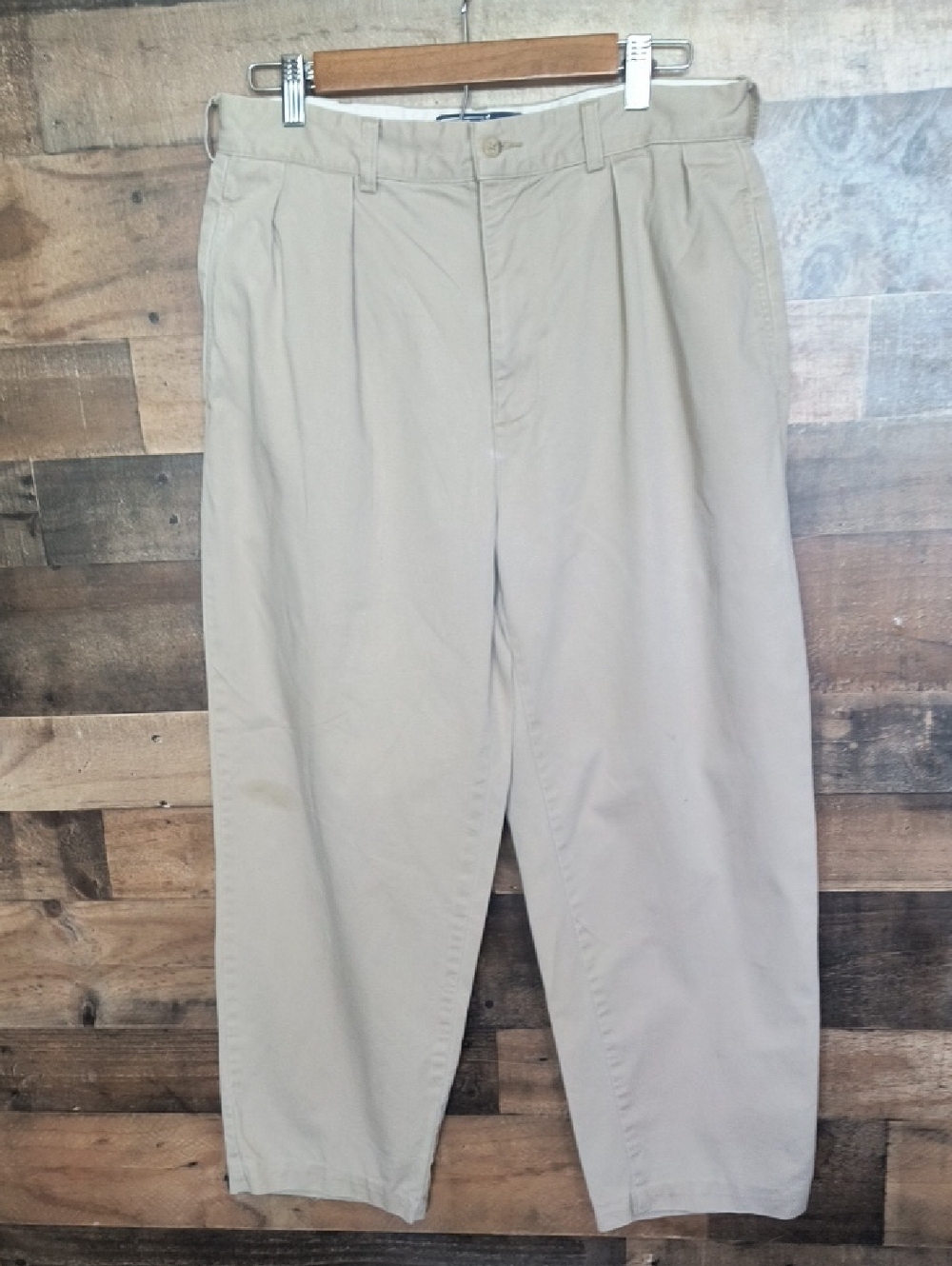 Vintage Polo Ralph Lauren Andrew Preppy Pleated Chino Pants Beige Sz 34 Men